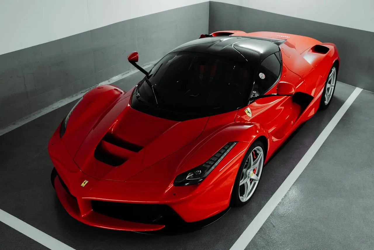 a red ferrari car